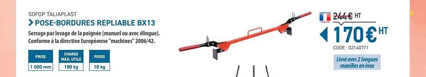 pose bordures repliable bx13