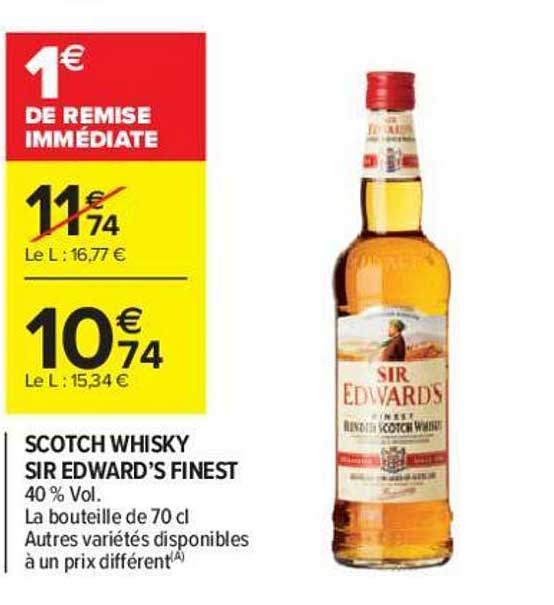 scotch whisky sir edward's finest