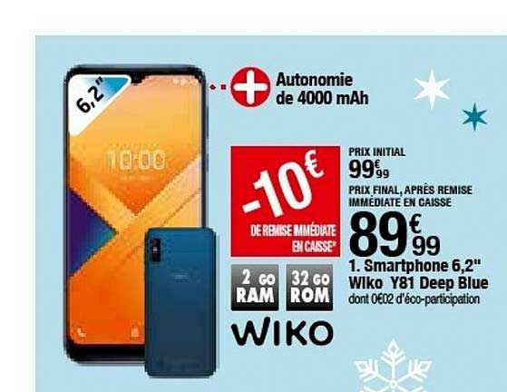 smartphone 6.2" wiko y81 deep blue