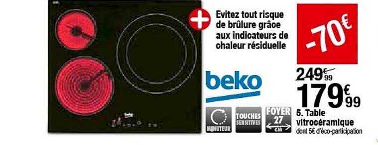 Table Vitrocéramique Beko