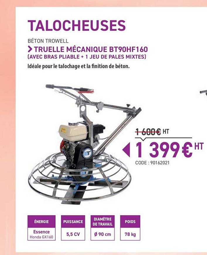 Talocheuses Truelle Mécanique Bt90hf160 Béton Trowell