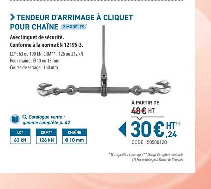 tendeur d'arrimage à cliquet pour châine