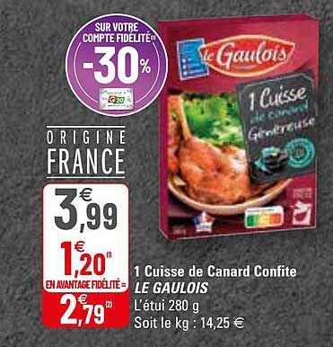1 cuisse de canard confite le gaulois