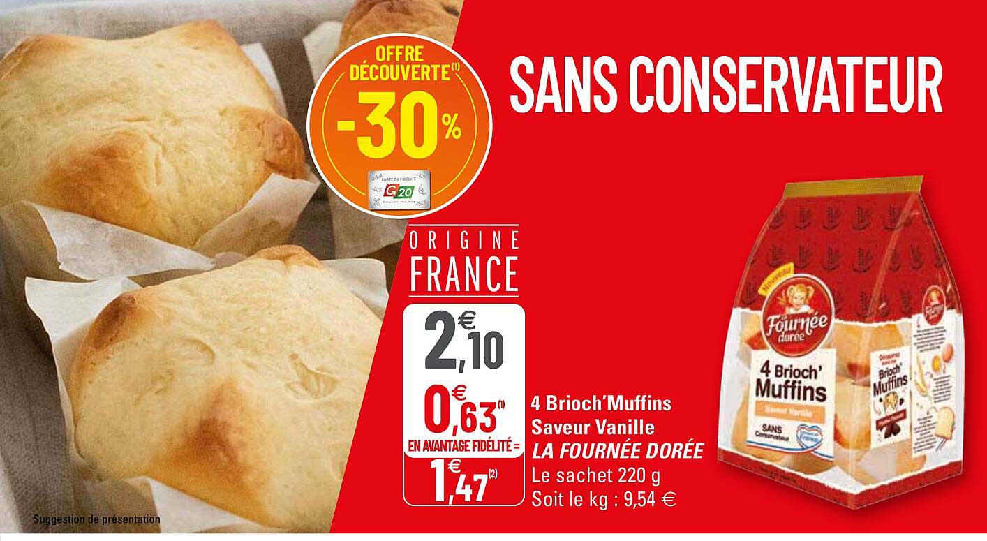 4 brioch'muffins saveur vanille la fournée dorée