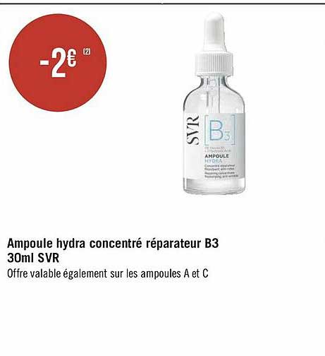 ampoule hydra concentré réparateur b3 30ml svr