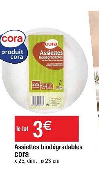 Assiettes Biodégradables Cora