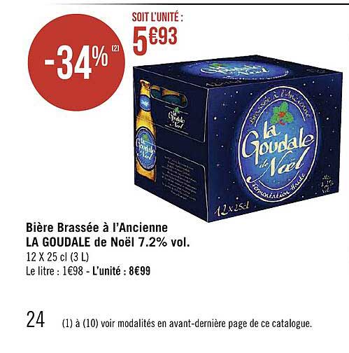 bière brassée à l'ancienne la goudale de noël 7.2% vol.