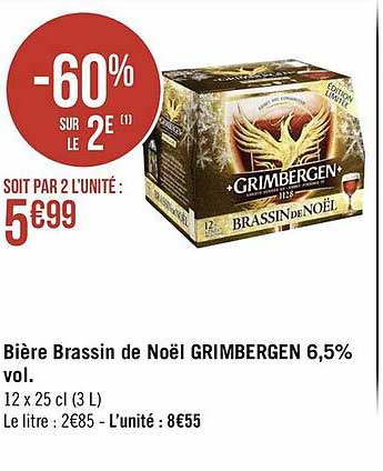bière brassin de noël grimbergen 6,5% vol.