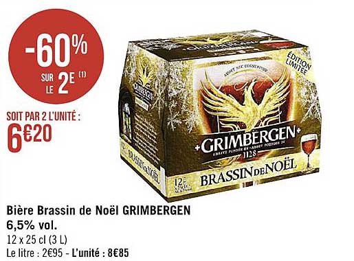 bière brassin de noël grimbergen 6.5% vol.