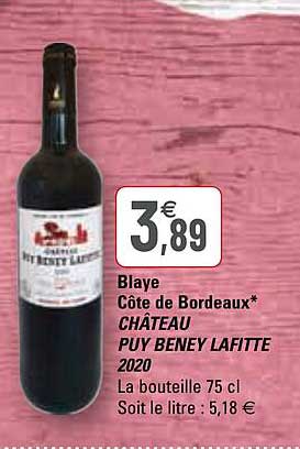 blaye côte de bordeaux puy beney lafitte 2020