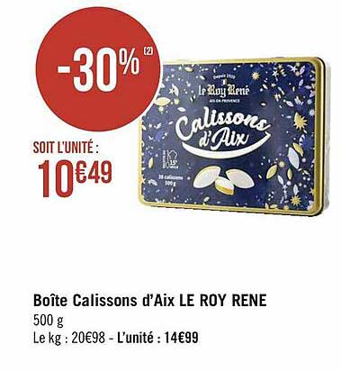 boîte calissons d'aix le roy rené