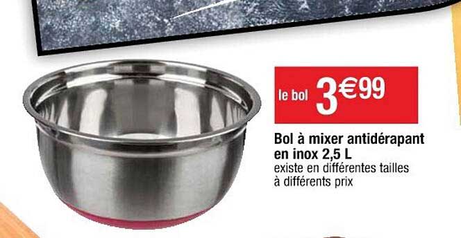Bol à Mixer Antidérapant En Inox 2,5 L