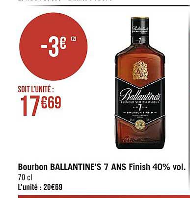 bourbon ballantine's 7 ans finish 40% vol.