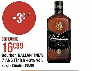 bourbon ballantine's 7 ans finish 40% vol.