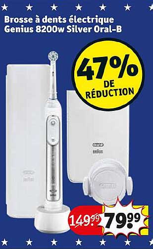 brosse à dents électrique genius 8200w silver oral-b