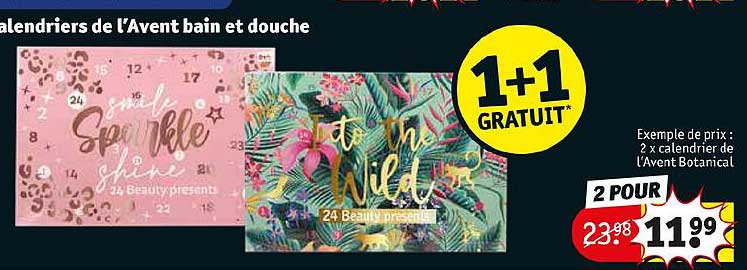 calendriers de l'avent bain et douche