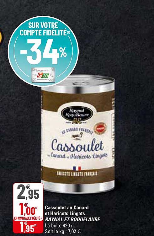 Cassoulet Au Canard Et Haricots Lingots Raynal Et Roquelaure