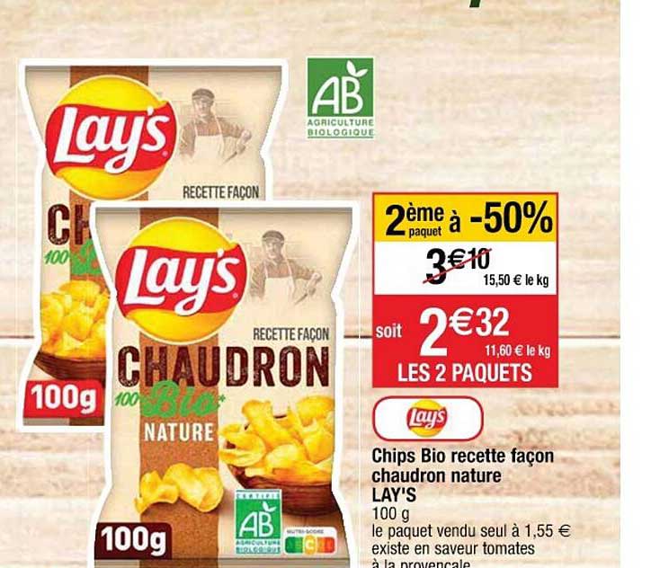 chips bio recette façon chaudron nature lay's
