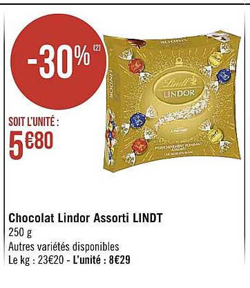 chocolat lindor assorti lindt