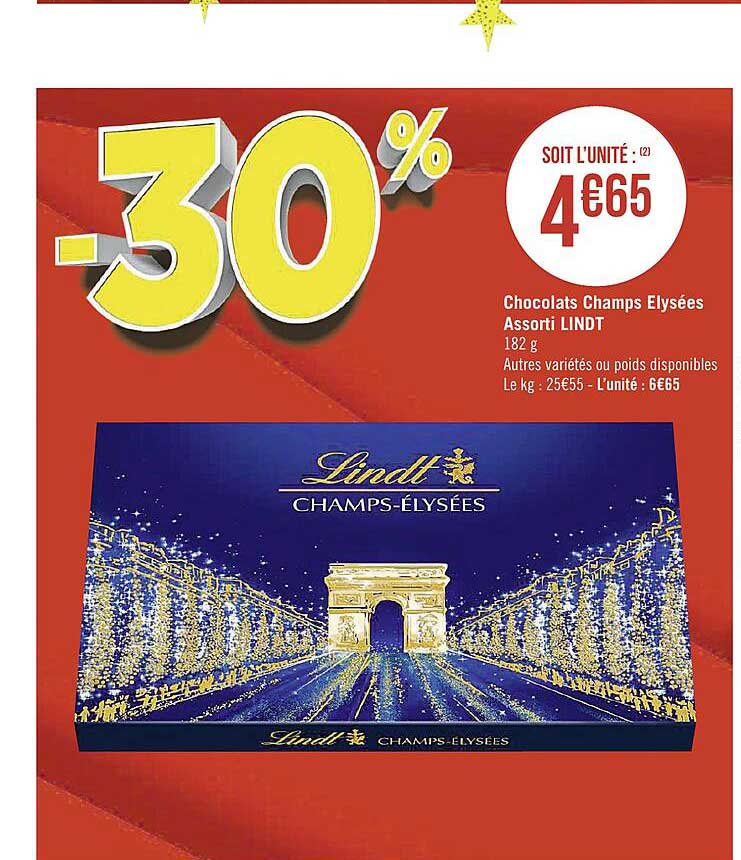 chocolats champs élysées assorti lindt