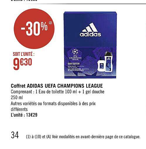 coffret adidas uefa champions league