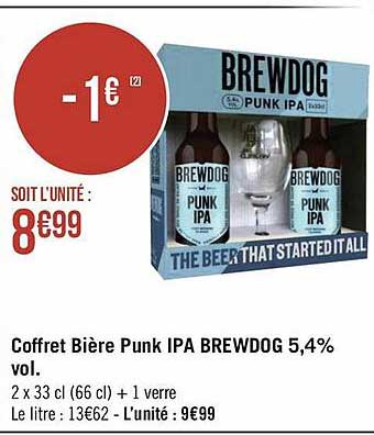 coffret bière punk ipa brewdog 5,4% vol.