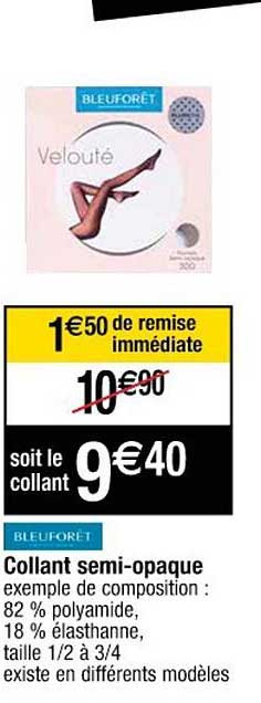 collant semi-opaque bleuforêt