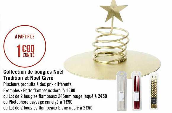 collection de bougies noël tradition et noël givré