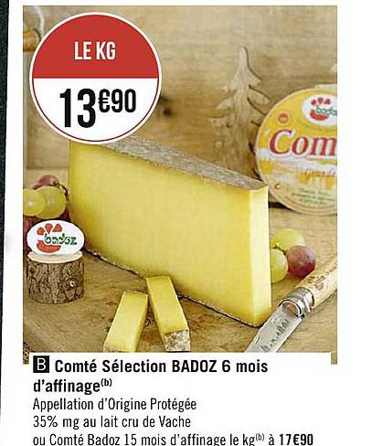 comté sélection badoz 6 mois d'affinage