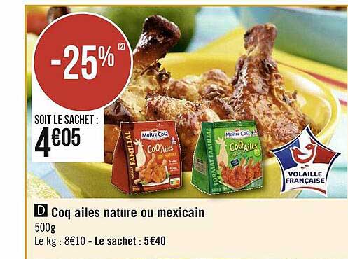 Coq Ailes Nature Ou Mexicain