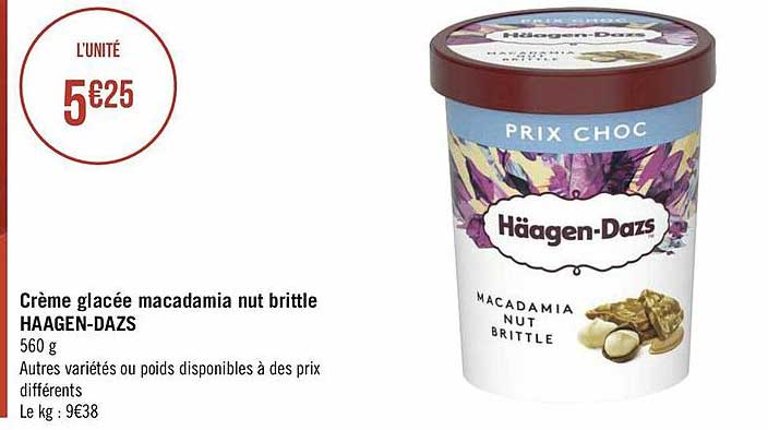 crème glacée macadamia nut brittle häagen-dazs