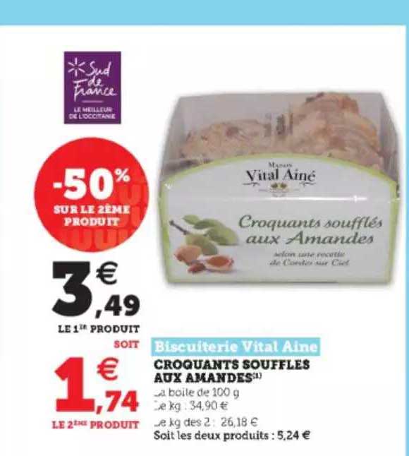 croquants soufflés aux amandes biscuiterie vital ainé