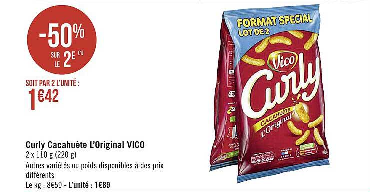 Curly Cacahuète L'original Vico