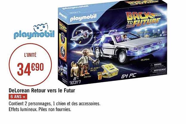 deLorean retour vers le future playmobil