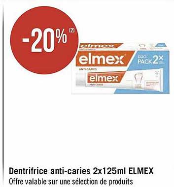Dentifrice Anti-caries 2x125ml Elmex