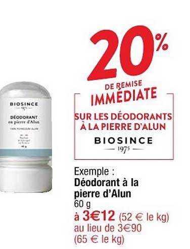 déodorant à la pierre d'alun