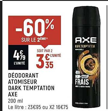 déodorant atomiseur dark temptation axe