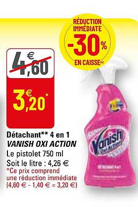 détachant 4 en 1 vanish oxi action