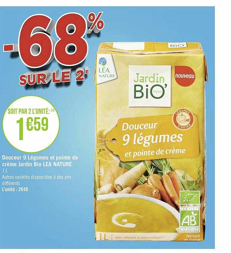 Douceur 9 Légumes Et Pointe De Crème Jardin Bio Léa Nature