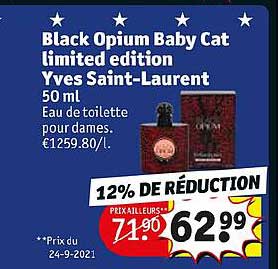 eau de toilette pour dames black opium baby cat limited edition yves saint-laurent