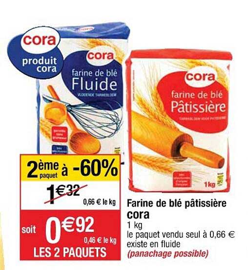 farine de blé pâtissière cora