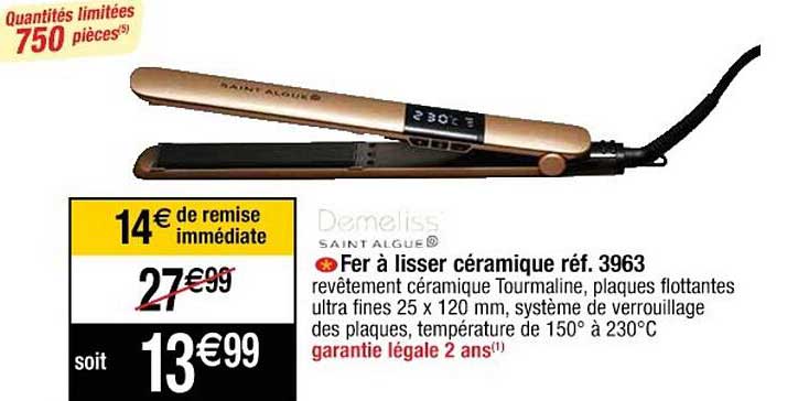 fer à lisser céramique demeliss saint algue