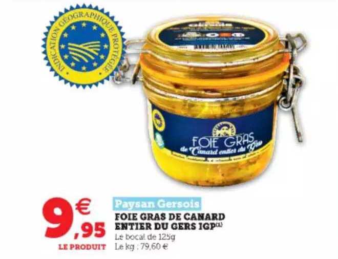 foie gras de canard entier du gers igp paysan gersois