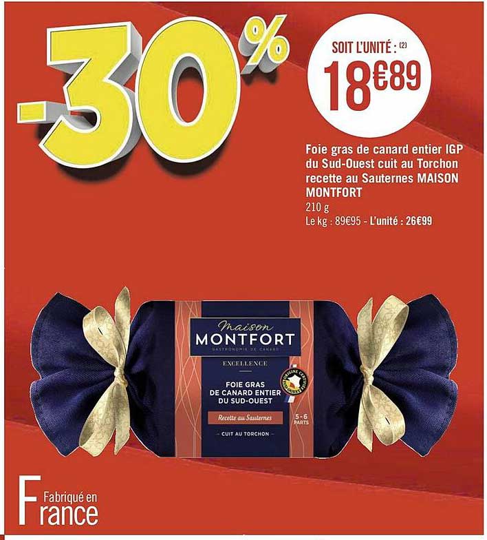 foie gras de canard entier igp du sud-ouest cuit au torchon recette au sauternes maison montfort