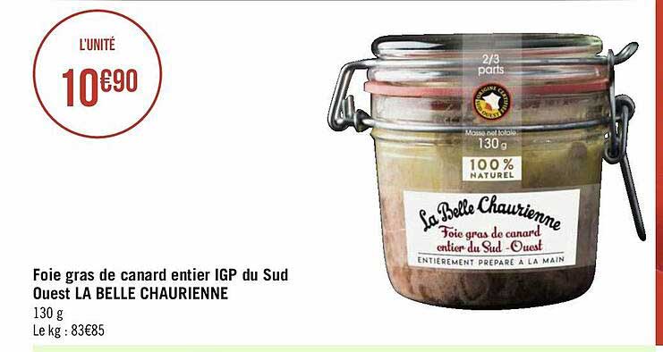 foie gras de canard entier igp du sud ouest la belle chaurienne