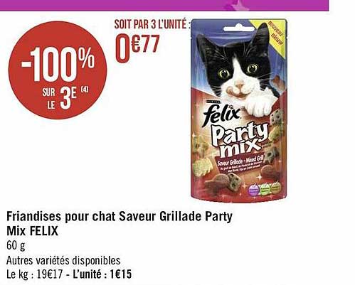 Friandises Pour Chat Saveur Grillade Party Mix Felix