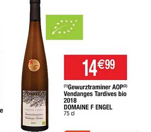 gewurztraminer aop vendanges tardives bio 2018 domaine f engel