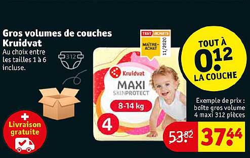 gros volumes de couches kruidvat