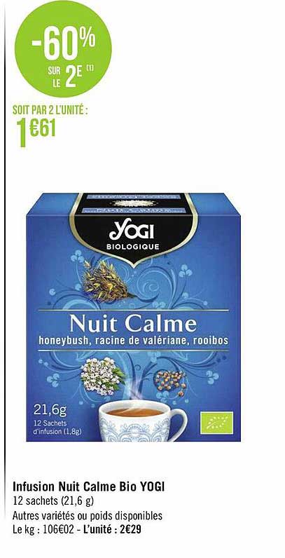 infusion nuit calme bio yogi