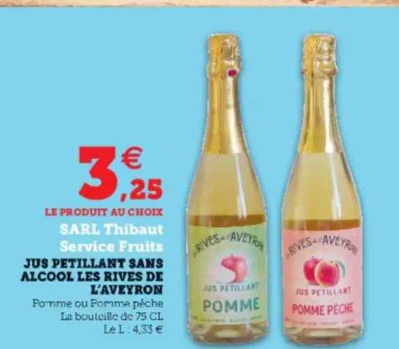 jus pétillant sans alcool les rives de l'aveyron